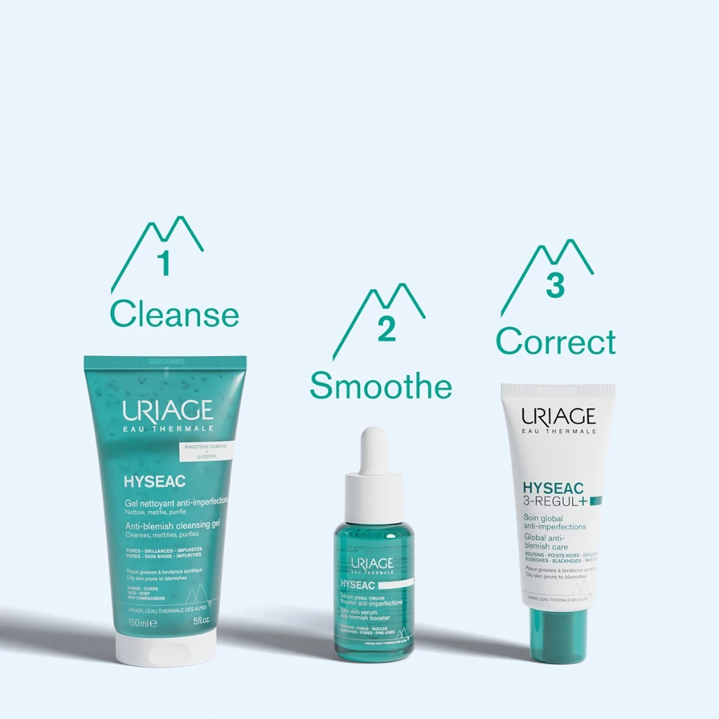 Uriage Hyseac 3-Regul + 40ml Limits Excess Sebum, Eliminate Blackhead for Oily to Combination Skin