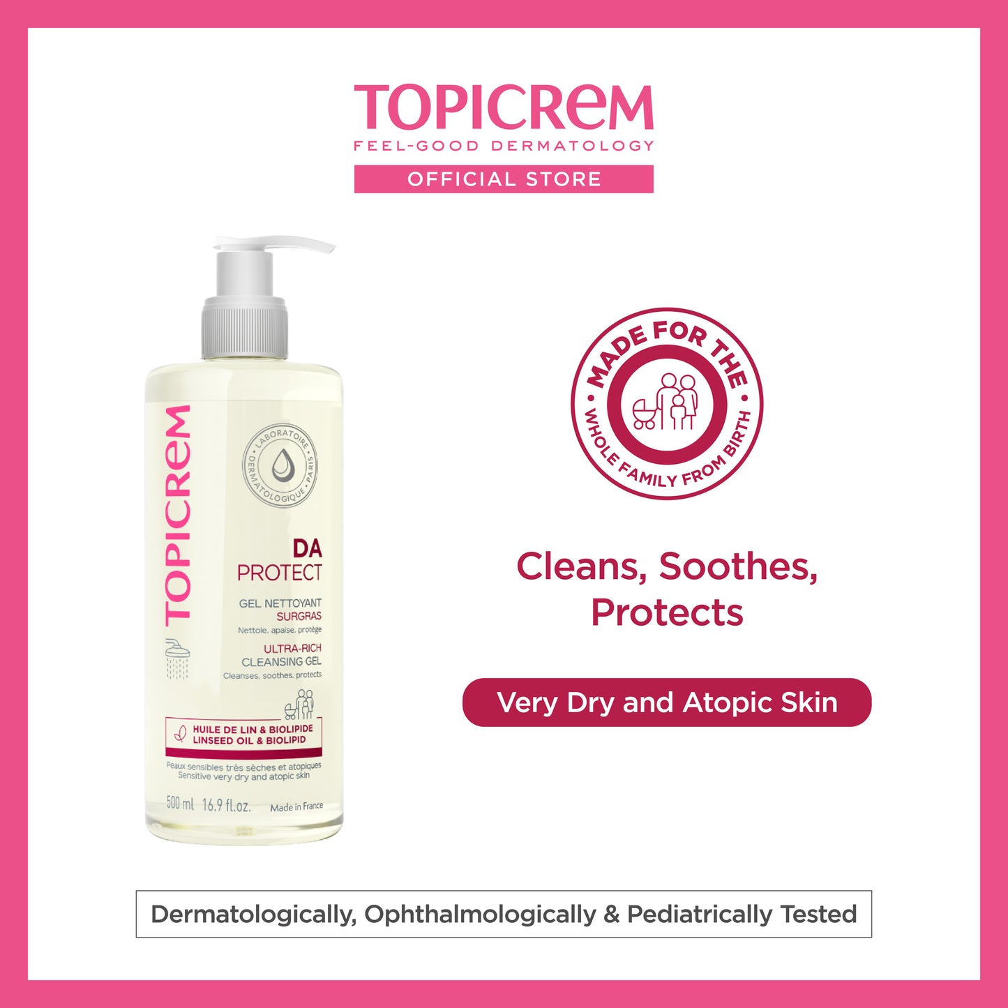 Topicrem DA PROTECT Ultra-Rich Cleansing Gel 500ml