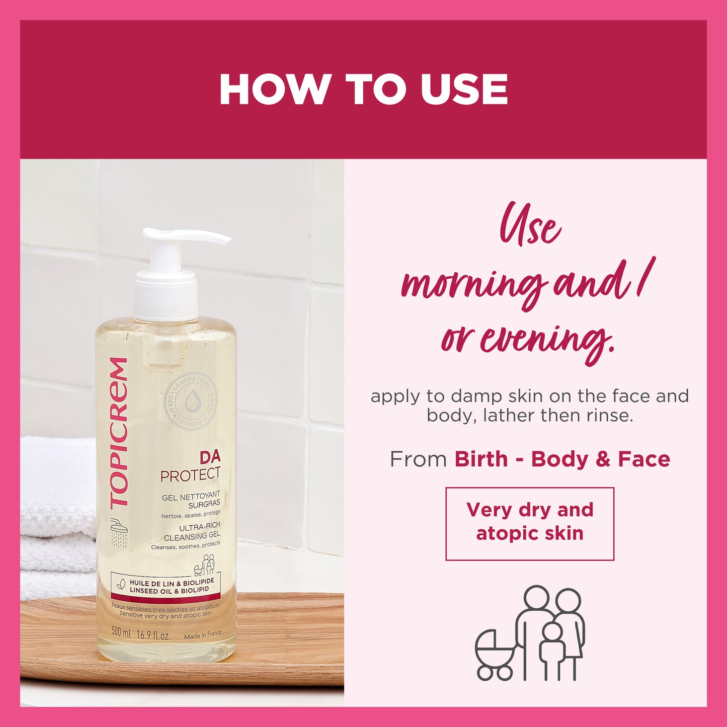 Topicrem DA PROTECT Ultra-Rich Cleansing Gel 500ml