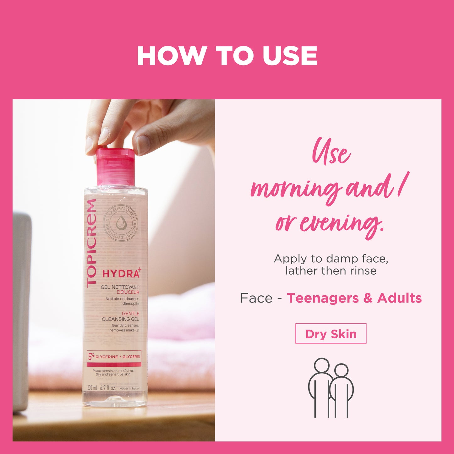 Topicrem Hydra+ Gentle Cleansing Gel 200ml