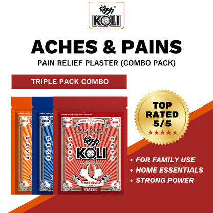 够力 KOLI Pain Relief Plasters - Triple Pack Combo 15 pieces